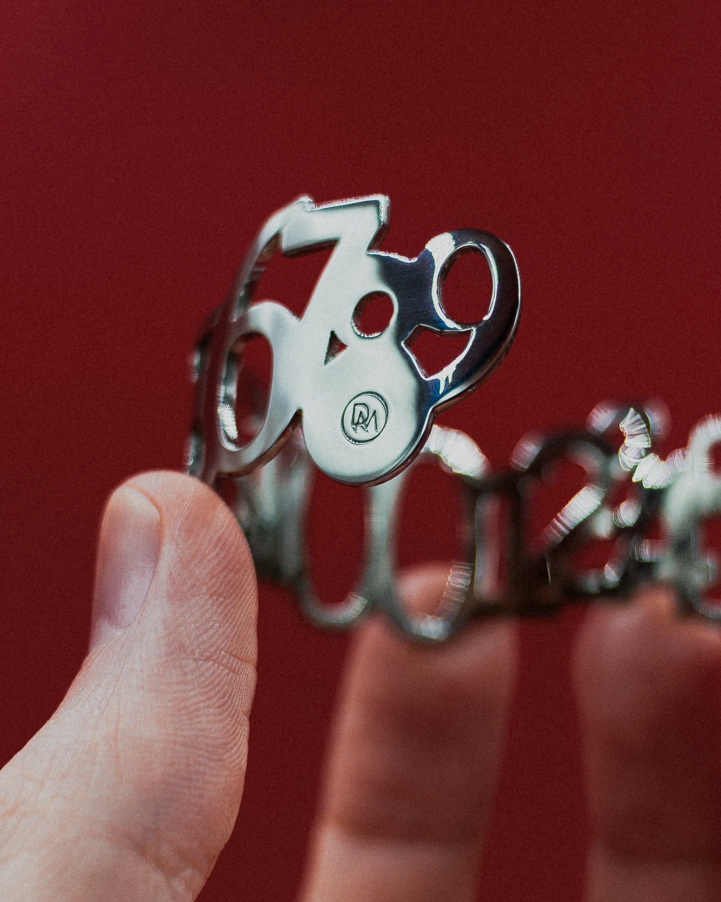 Conceptual Numbers Cuff Bracelet, Rhodium-plated 925 silver