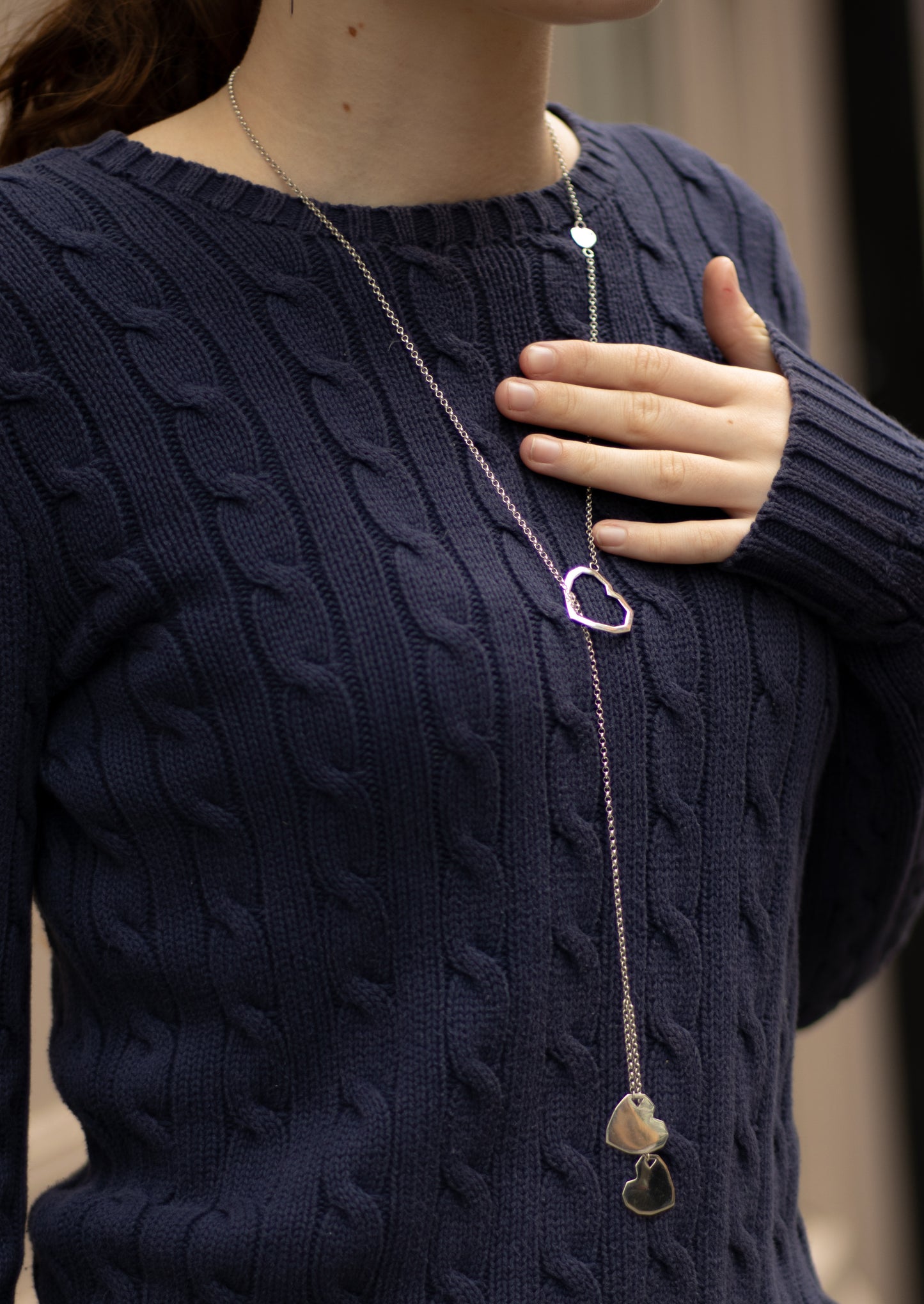 Heart to Heart Necklace from Love collection, 925 silver