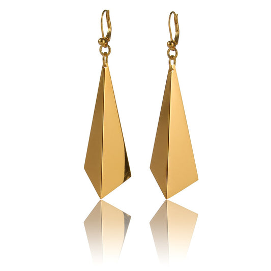 Striking contemporary geometric earrings from iconic Facet collection. Material: 18 karat gold-plated silver.