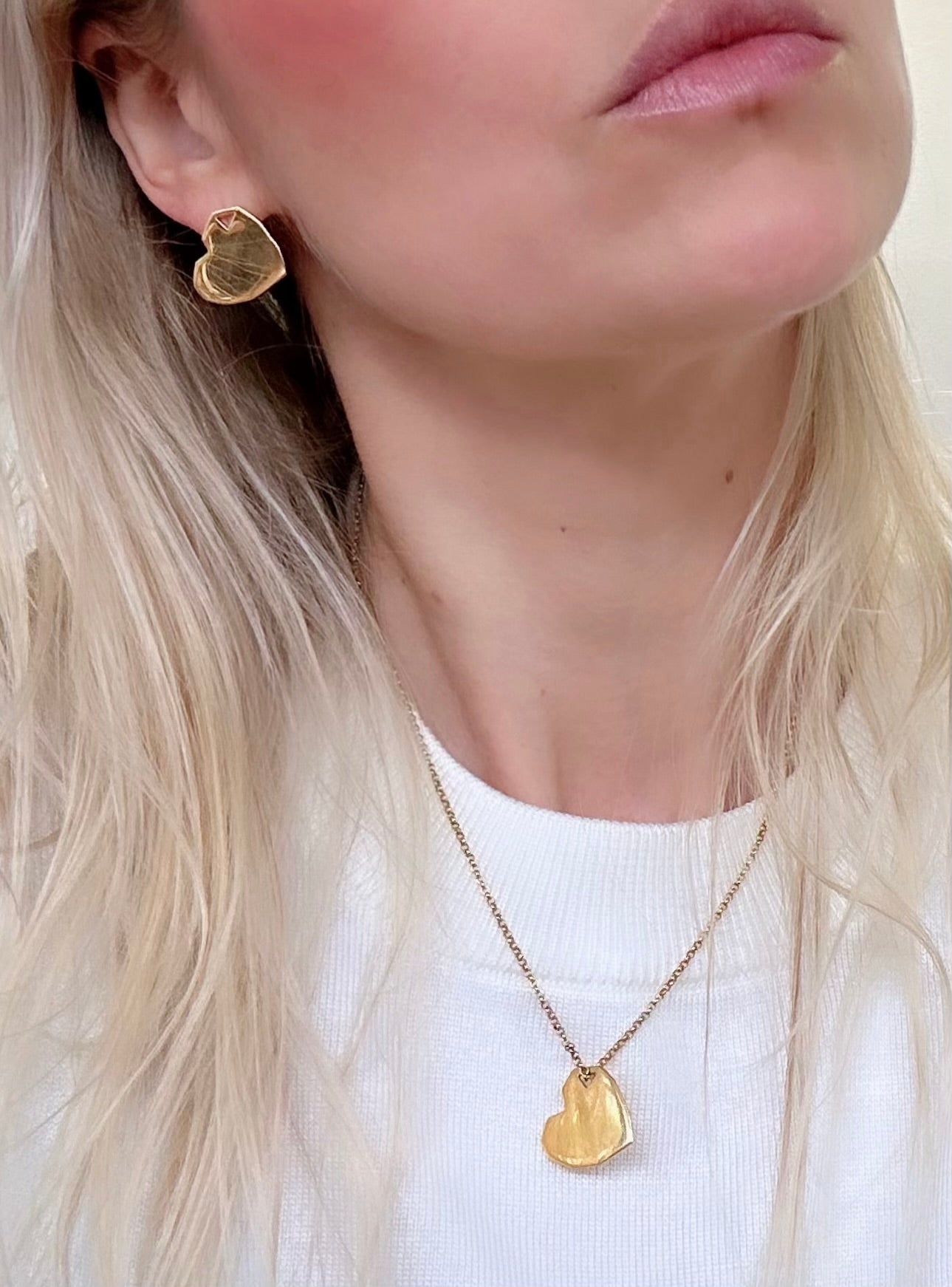 Love earrings, 18 karat gold-plated silver