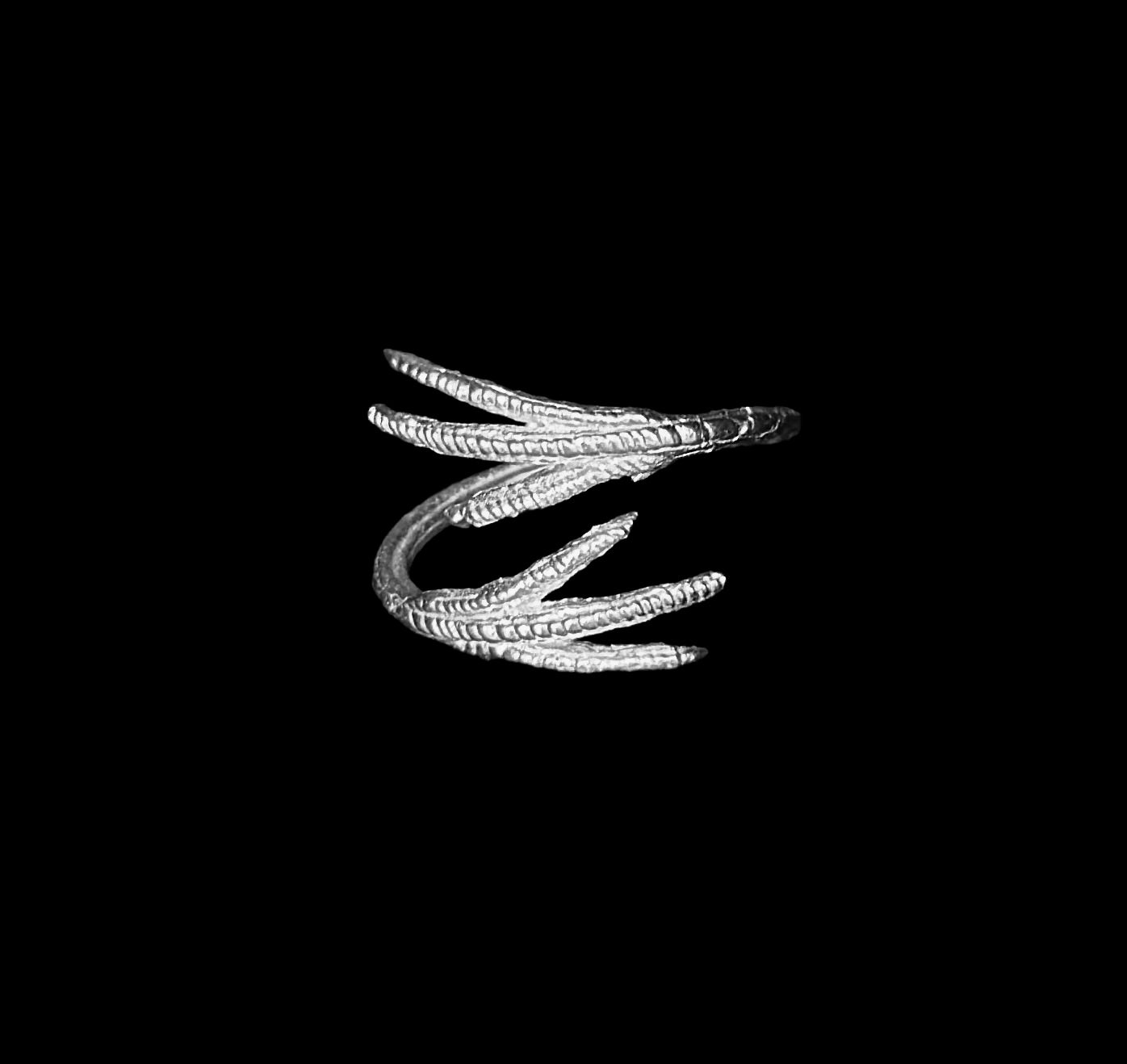 Chicken Feet Embrace ring, 925 silver