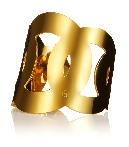Chunky Circles Cuff Bracelet Gold